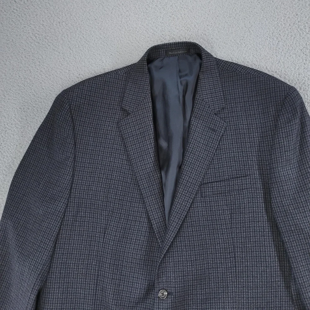 Chaps Blazer Mens 48L Gray Check Lambswool Tweed Sport Coat Jacket Big Tall
